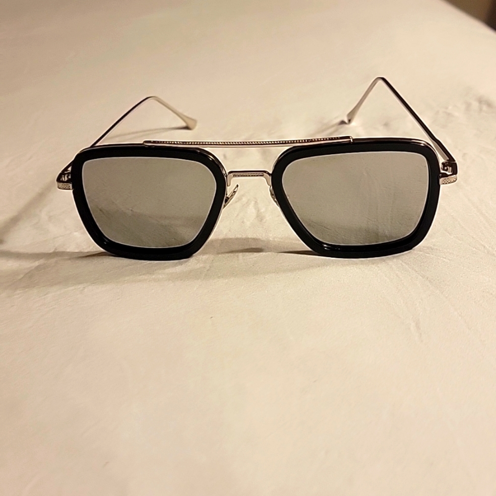 Tony Stark replica silver sunglasses